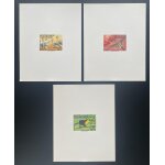 Gabon 1984 mi. 924 - 926 epreuve de luxe proof oiseaux grue couronnee toucan colibri birds vogel