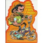 Gaston lagaffe carte dcoupe  moi quand jecrits, je mets le paquet !