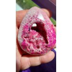 G�ode agate teint�e rose avec magnifique cristal pendentif perc� en haut pierre a facettes sur toute ...