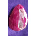 Gode agate teinte rose a facettes sur toute la surface et veines de dragon. pendentif avec magnifique ...