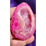 Gode agate teinte rose pendentif magnifique cristal et veines de dragon. longueur 8. 5 cm largeur 5. ...