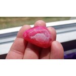 Gode d'agate teinterose pendentif. avec cristal, facettes et dos plat. veines de dragon. une des plus ...