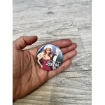 Grand badge rond broche large vintage 80s : barbie et ken day to night club des amies de barbie 1984