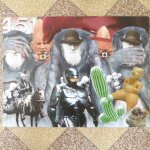 Grand collage original sign� f. noublanche :   darwin  oeuvre unique