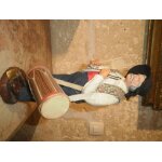 Grand santon 33 cm en terre cuite et tissus
