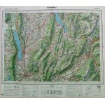 Superbe grande carte en couleur chambery lac bourget lac annecy albertville ugine rumilly faverges 1969 ...