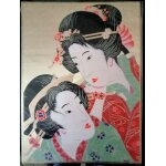 Grande estampe japonaise en tissu coll�