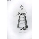 Gravure 19eme noir et blanc - demoiselle de qualite