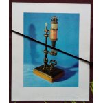 Gravure avec une photo d'un  microscope allemand du 18�me si�cle - publicit� des laboratoire avlon a ...