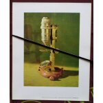 Gravure publicitaire avec une photo d'un microscope français du 18ème siècle offert au naturaliste de ... Gravure publicitaire avec une photo d'un microscope français du 18ème siècle offert au naturaliste de ...