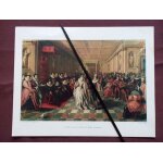 Gravure repr�sentant une reproduction d'un  bal a la cour de henri ill (ecole fran�aise) - photo draeger ...