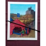 Gravure servant de planche pedagogique - fiche scolaire - repr�sentant  la mort de du gesclin a ch�teauneuf ...