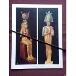 Gravure servant de planche p�dagogique - fiche scolaire - repr�sentant les statues de  deux dieux egyptiens ...