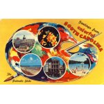 Greetings from south caroline, the palmetto state : the state house, jasmin jaune, symbole del'�tat, ...