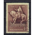 Hongrie 1956 : 5� centenaire de la mort de janos hunyadi (1385 - 1456) : la statue equestre a p�cs - ...