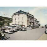 H�tel belchenhaus allemagne, carte postale ecrite ann�es 60 avec timbre porte de brandebourg .