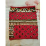 Housse de cahier artisanale en tissu provenal rouge vintage annes 80 neuve.