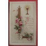 Image pieuse ancienne 1899 souvenir communion angers calice fleurs