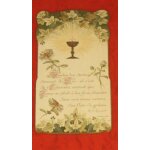 Image pieuse ancienne 1903 souvenir communion guingamp calice fleurs