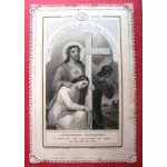Image pieuse dentelle ancienne fin 19 d�but 20 si�cle  s�parations chr�tiennes (christ, croix)