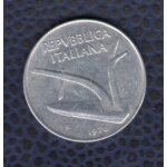 Italie 1976 pi�ce de monnaie coin aluminium 10 lire charrue et epis de bl�