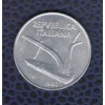 Italie 1980 pice de monnaie coin aluminium 10 lire charrue et epis de bl