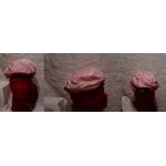 Joli chapeau coiffe femme - moderne - satin - rose / bande velours bleu