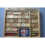 Jouet alphabet, chiffres, boulier, heure en bois pour enfant