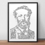 Jules verne - a3 - portrait biographie de l'ecrivain des voyages extrordianaires - poster bd affiche ...
