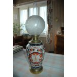 Lampe a p�trole ancienne japonaise imari