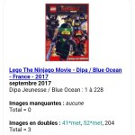 Lego the ninjago movie - dipa / blue ocean - france - 2017 - liste des images pour un lot