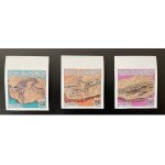 Libye libya 1985 mi. 1478 - 1480 libyan fossils fossilien fossiles imperf non denteles rare scarce