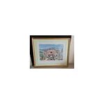 Lithographie  villa ephrussi de rothschild a saint jean cap ferrat  sign� grimoin