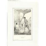 Lithographie xixme(1842). le cadeau de noce de boni boni