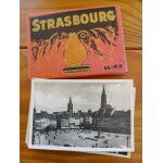 Livret de 12 photos cartes postales anciennes de strasbourg en noir et blanc.