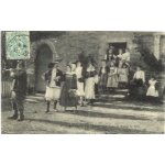 Loire - atlantique batz - sur - mer une noce au bourg de batz au pays du sel carte postale cpa 1906 musique ...