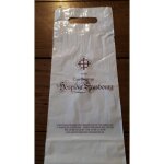 Longue pochette blanche plastique de la cave historique hospices strasbourg - 17x40cm - 2 anses de portage ...