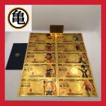 Lot 10 billet 10000 yens collection figurine dragon ball z dbz carte gold or super carddass