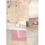 Lot de 12 documents vieux papiers : menus, lettres, parti communiste, alpes, . . .
