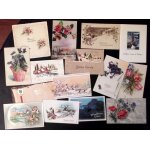 Lot de 15 cartes de voeux grand format ann�es 1930 a 1970