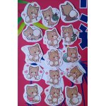 Lot 15 mini stickers autocollants vignettes akita inu chien mignon kawaii japon