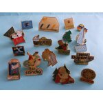 Lot 16 pins publicitaires (shopi, persil, candia et divers)