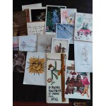 Lot de 18 cartes de voeux et faire part divers, ecrites