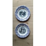 Lot de 2 assiettes parlantes les mathurins gien intactes