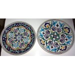 Lot de 2 assiettes vintage en faence emaille - grce
