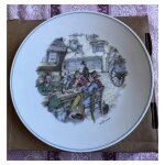 Lot de 2 assiettes vintage repr�sentant � les temps jadis �