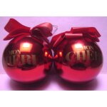 Lot de 2 boules de noel diam�tre 10 cm - publicit�   mon ch�ri