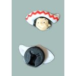 Lot de 2 cache boutons pepito vintage. lu de belin, ann�es 90
