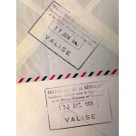 Lot de 2 enveloppes 1963 paris 44 - rue de grenelle et tampon valise