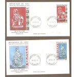 Lot de 2 enveloppes premier jour echecs mali 19 / 02 / 1975
